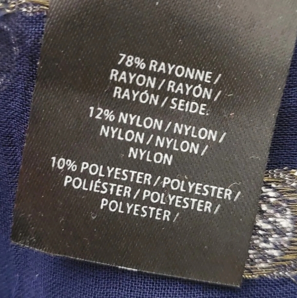 Meadow Rue Blue pattern Top Blouse Shirt 16 uk Bow chiffon sheer pintuck - Picture 7 of 7